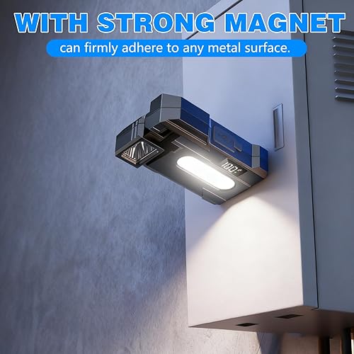 Miniatura 7 de Linterna G5 EDC de 1200 lúmenes, 2 mini luz recargable súper brillante con imán giratorio, 3 modos de luz dual, linterna de bolsillo portátil con