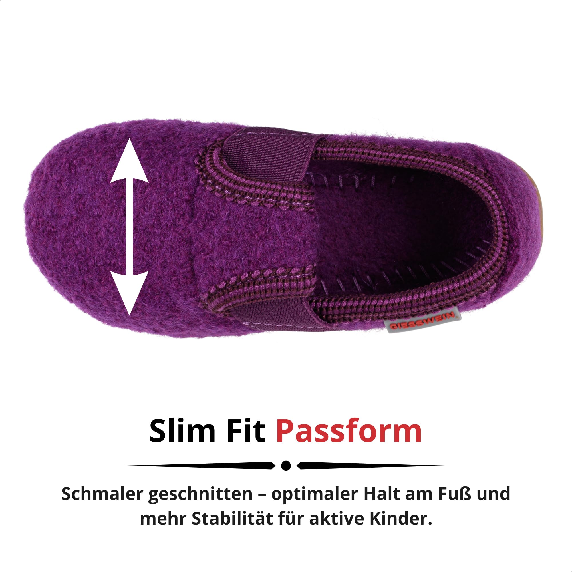 Giesswein Pantoufles Weidach - Chaussons en Feutre Chauds pour Filles et garçons, Chaussons antidérapants à lanière élastique