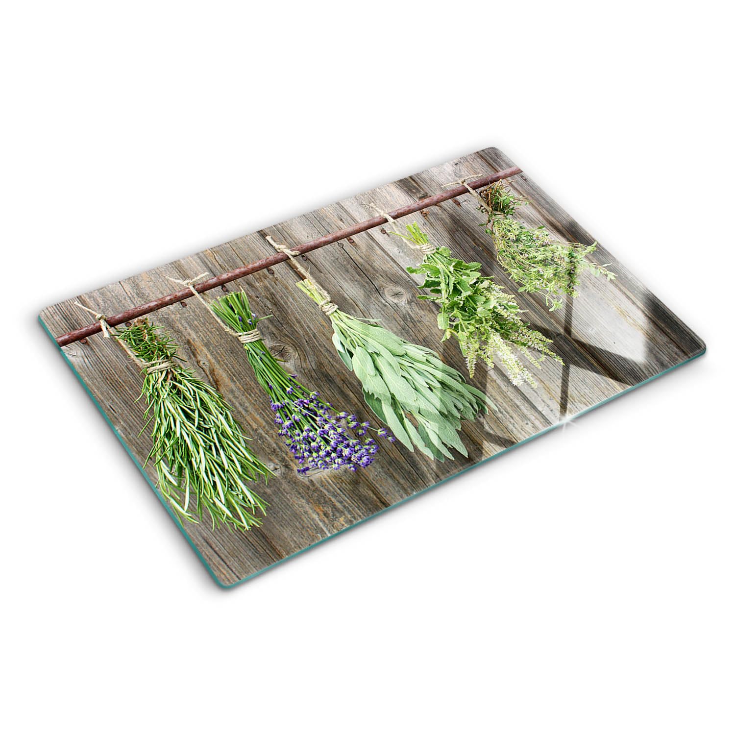 Planche de cuisine en verre 80x52 cm aux bords polis et résistant à la chaleur