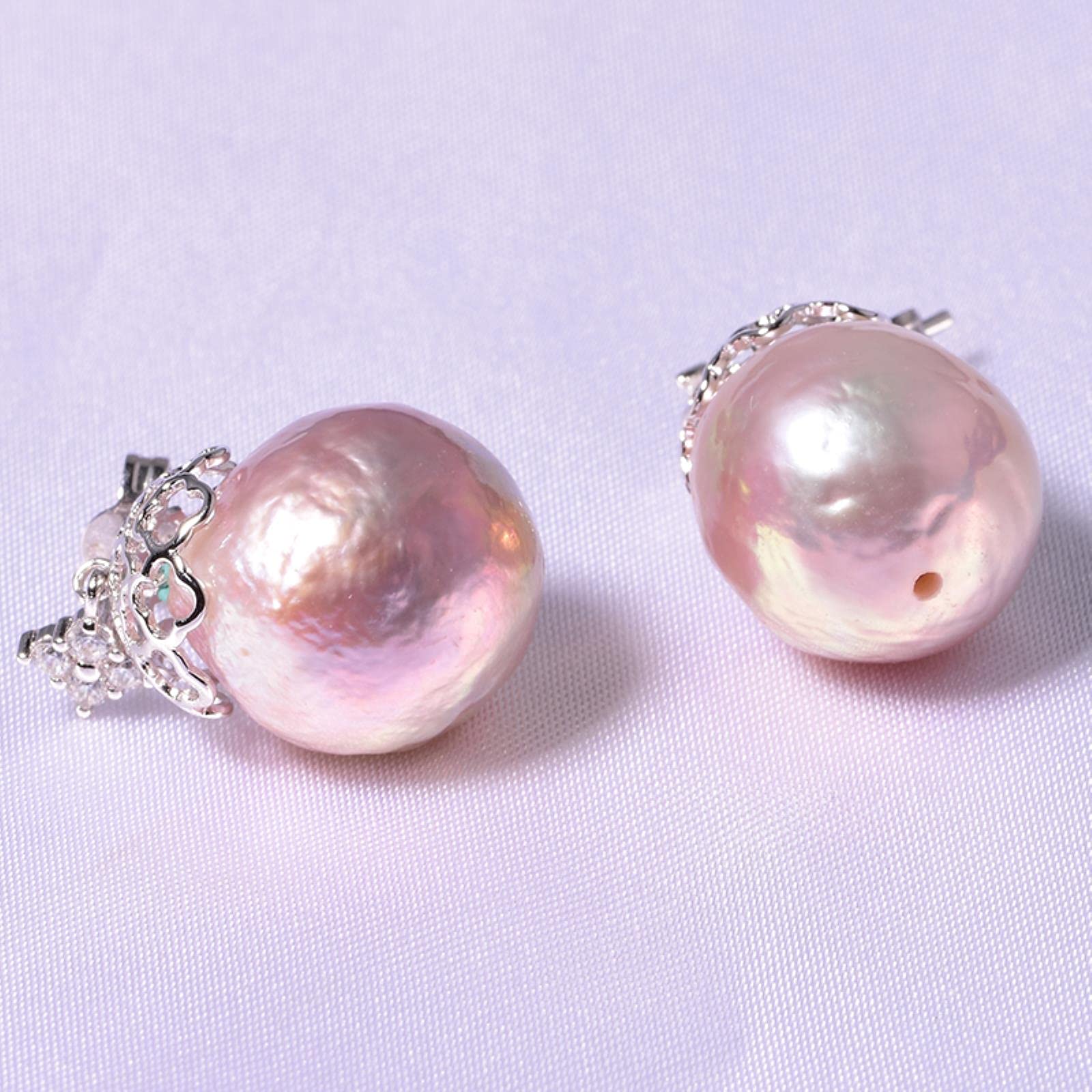 LOKILOKI Joyería De Plata De Ley 925 para Mujer, Joyería De Perlas Reales, Pendientes Barrocos, 12-13, Regalos De Joyería De Perlas Naturales