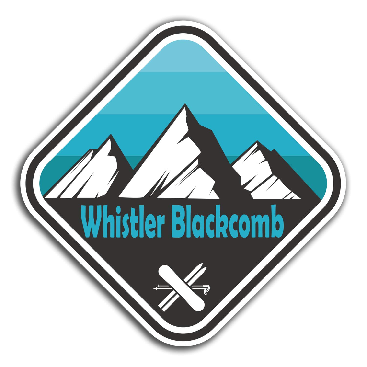 Destination Vinyl Ltd Multi 2 X 10Cm Whistler Blackcomb Canada Vinyl Stickers - Sticker Fun Luggage #32392 (10Cm Wide)