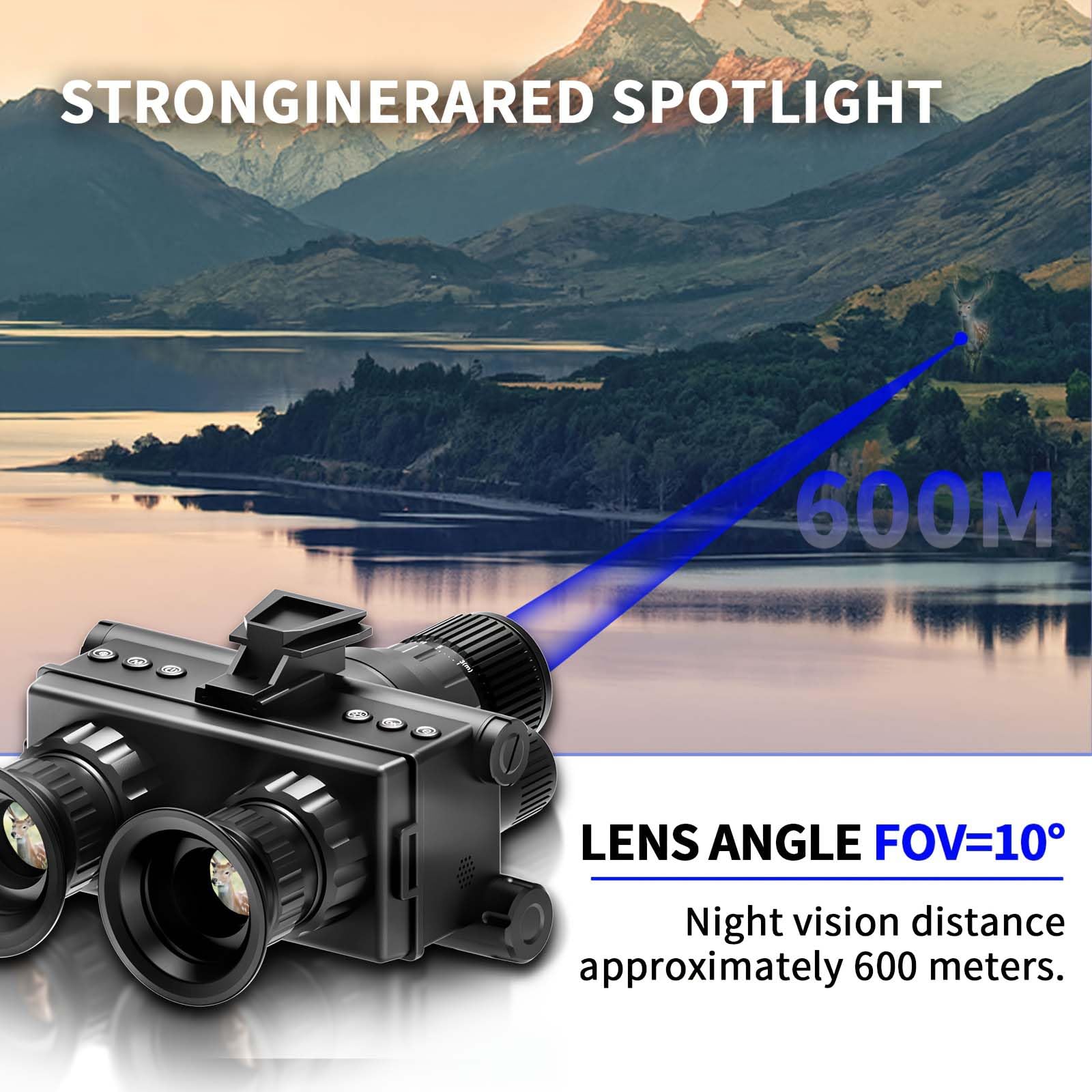 4K Digital Infrared Head Mounted Night Vision Goggles per adulti, occhiali termici tattici militari binocoli per visione notturna con scheda di memoria 32G