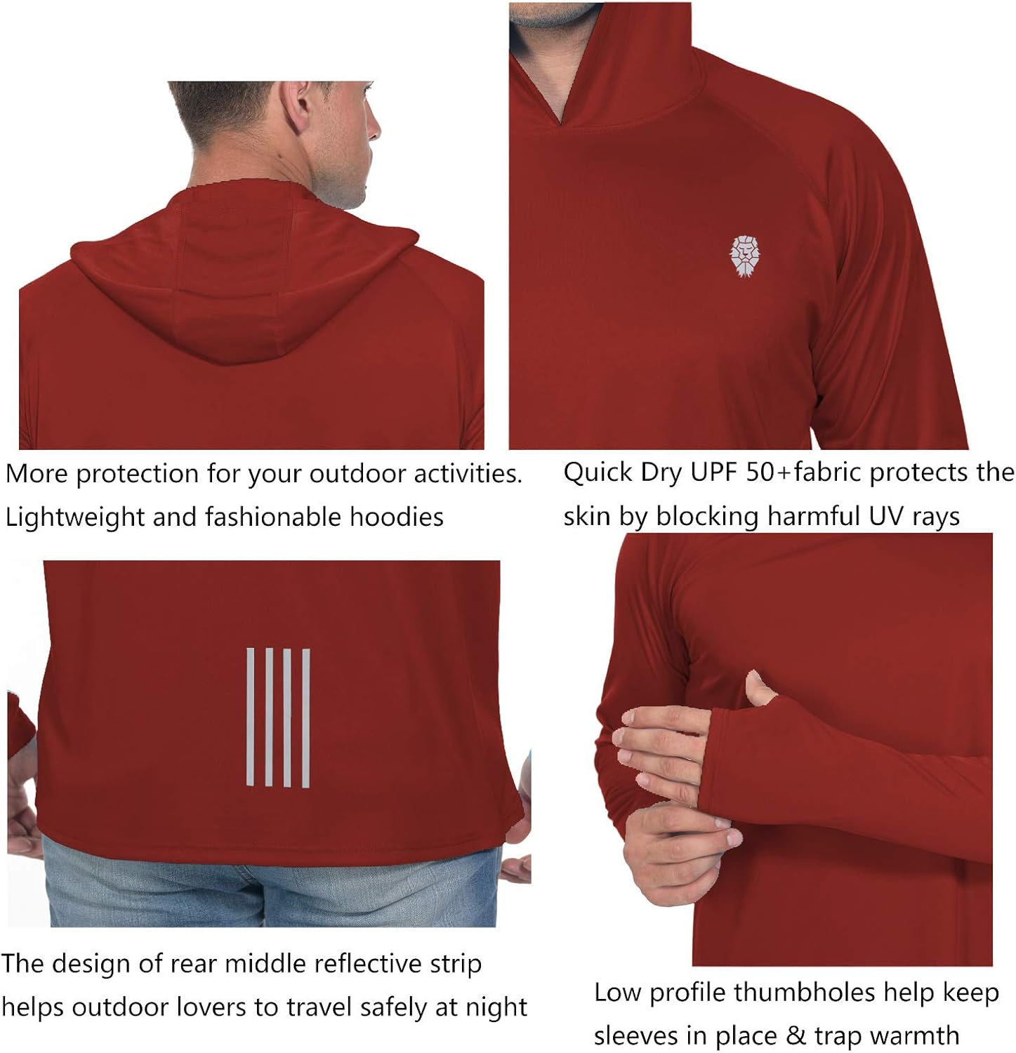 Fishing Shirts for Men Long Sleeve - Sun Protection SPF 50+ UV Tshirt Hoodies