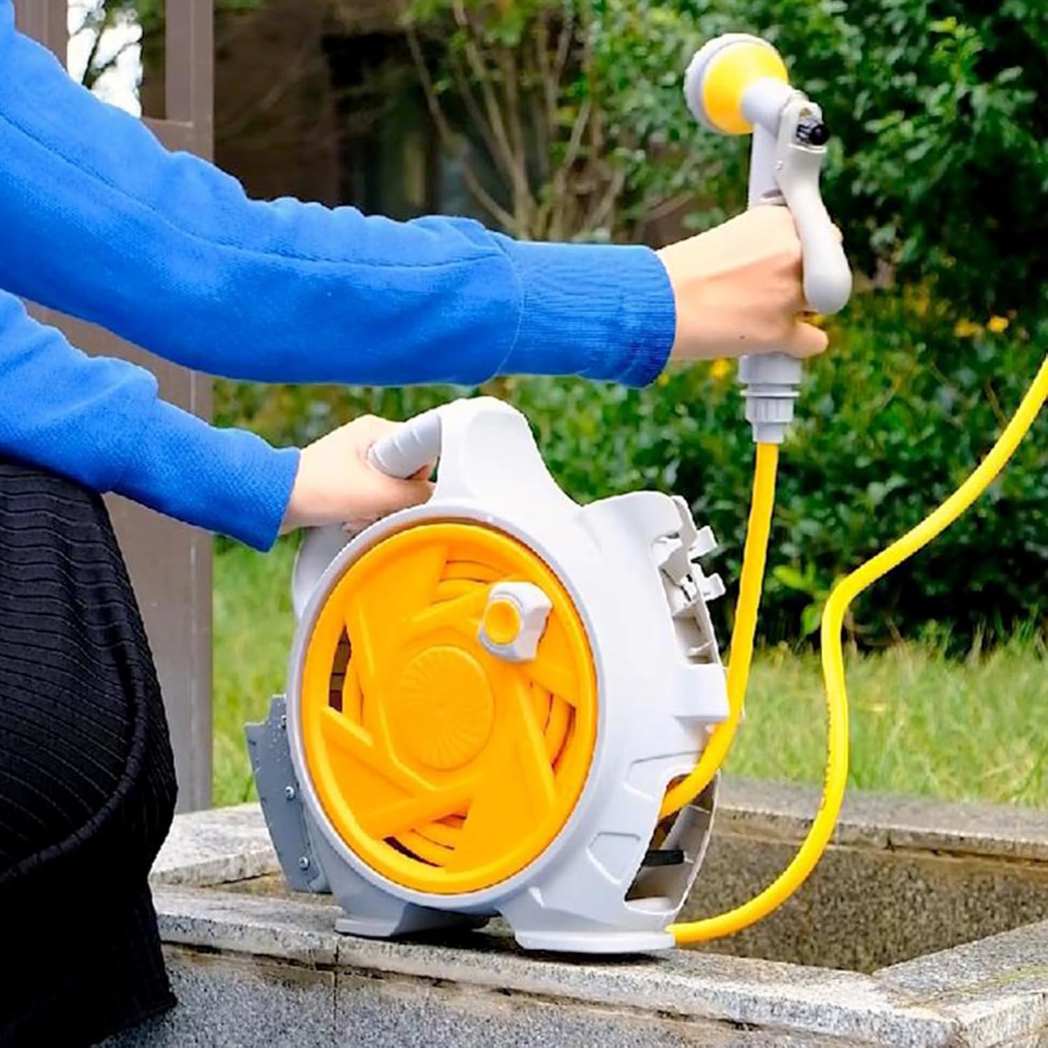 Efficiency Garden Hose Twist Automatic Coiling Mechanism for Effortless Storage and Approachability Permanent Outdoor Hose Storage