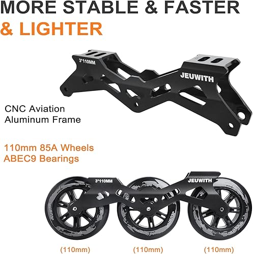 Miniatura 3 de Patines en línea, 3 ruedas de 4.331 in Patines de ruedas para adultos, mujeres y hombres, patines de velocidad en línea de fitness al aire libre