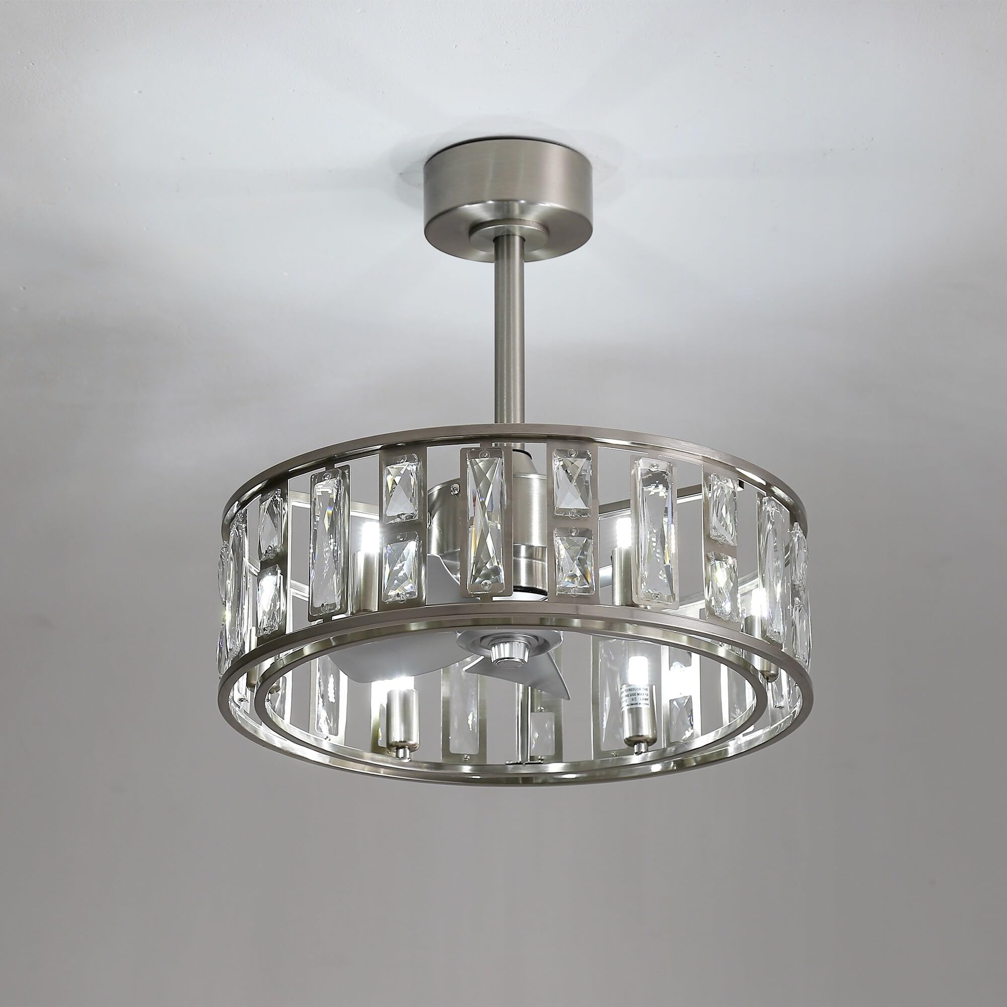 20-In Nickel Caged Ceiling Fan with Light Remote(5-blade)