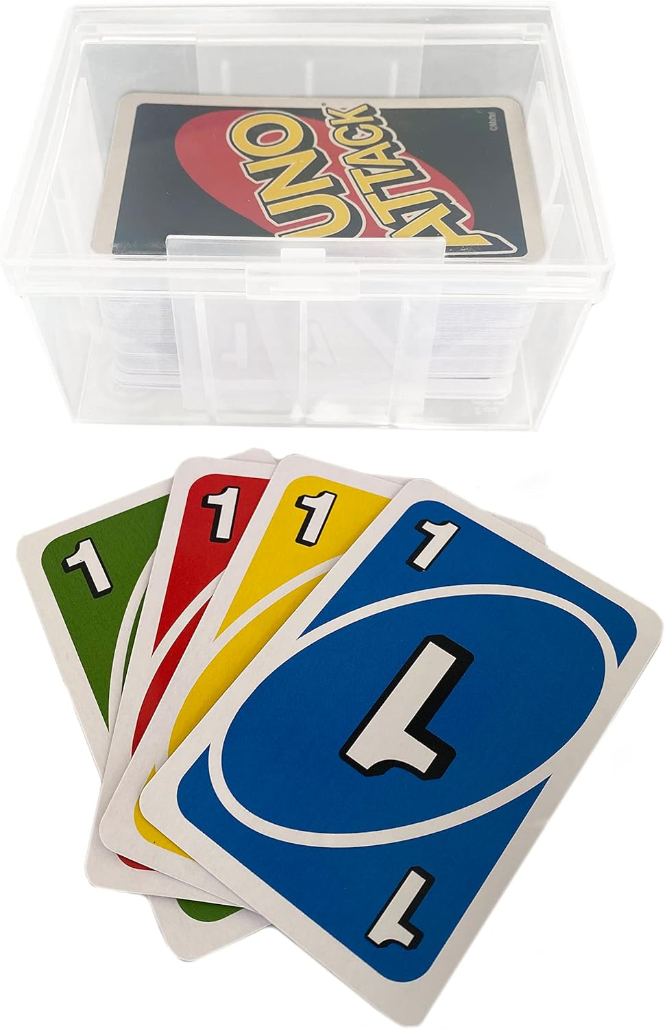 PRODUCT80 3 PACK BitsBins Card Case for UNO, Holds Full Deck of Game Cards or Up To 142 Playing Cards in Deck Box, Snap Top Lid (3 Pack)