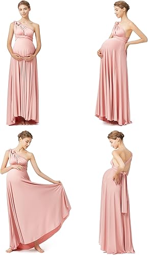 Miniatura 3 de 72styles Vestido de maternidad para baby shower, talla única, vestido de dama de honor infinito, vestido largo envolvente para invitados de boda,