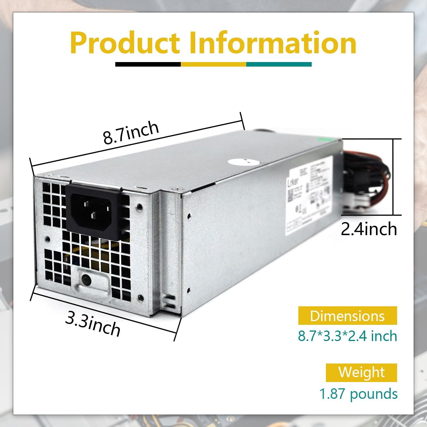 L360EGM-00 360W Power Supply Compatible with Dell Optiplex 3050 7050 7060 3050MT 7050MT 7060MT Vostro 3668 3669 SFF VM8KR 8HKG7 0VM8KR D360E001L H360EGM-00
