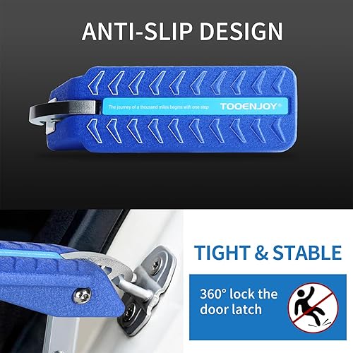 Miniatura 5 de TOOENJOY Escalón Universal de Puerta de Automóvil de Aluminio con Ajuste de 5 Velocidades, Pedal de Apoyo para Ambos Pies para Pestillo de Puerta