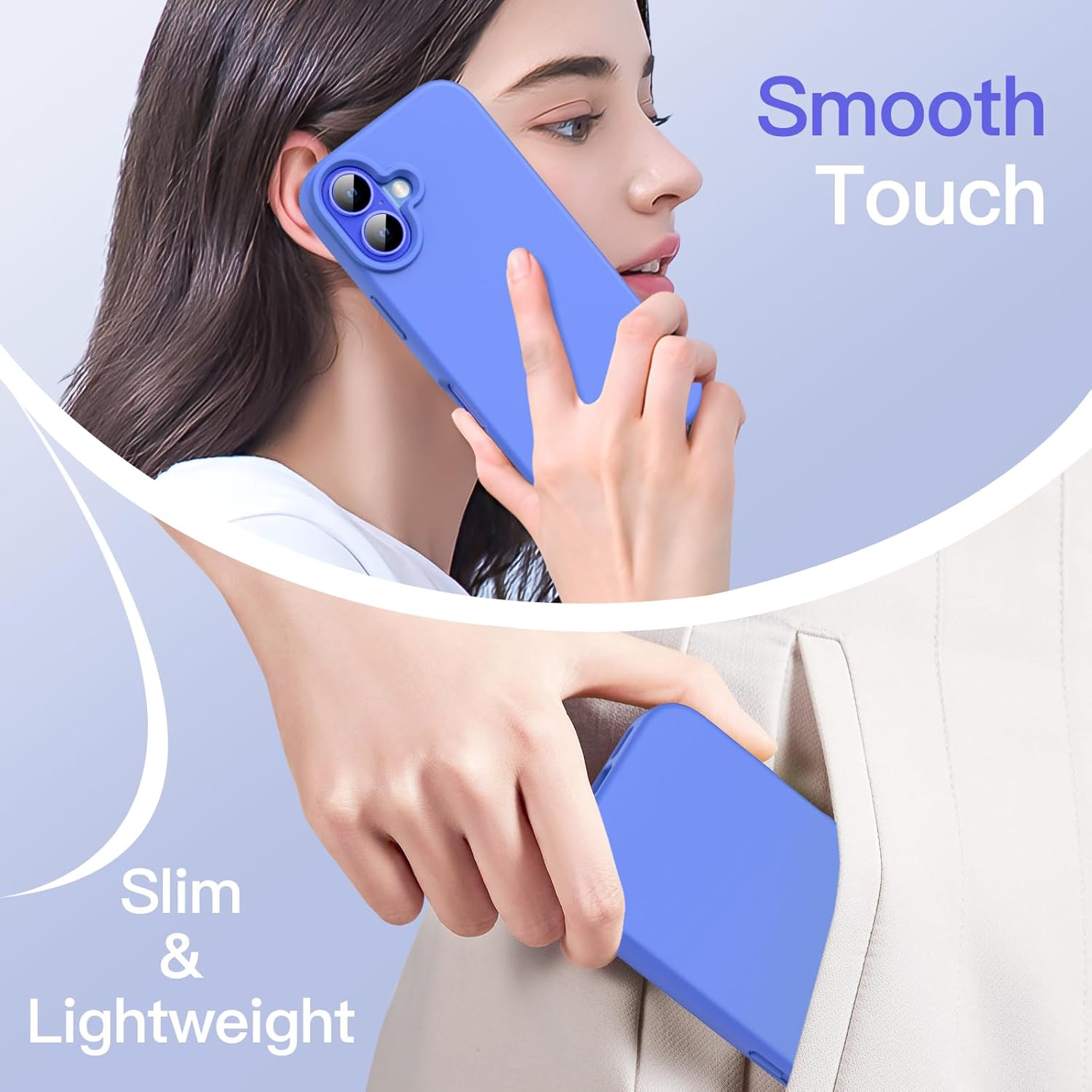 JETech Liquid Silicone Case for iPhone 16 6.1-Inch, Silky Soft Touch Full-Body Protective Phone Case, Anti-Scratch Shockproof Cover with Microfiber Lining (Ultramarine) - Image 6