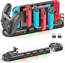 Adequado para Switch PRO e Joy-Cons com 8 slots para cartões SD de jogos, USB para doca de TV, acessório organizador para Switch / Switch OLED