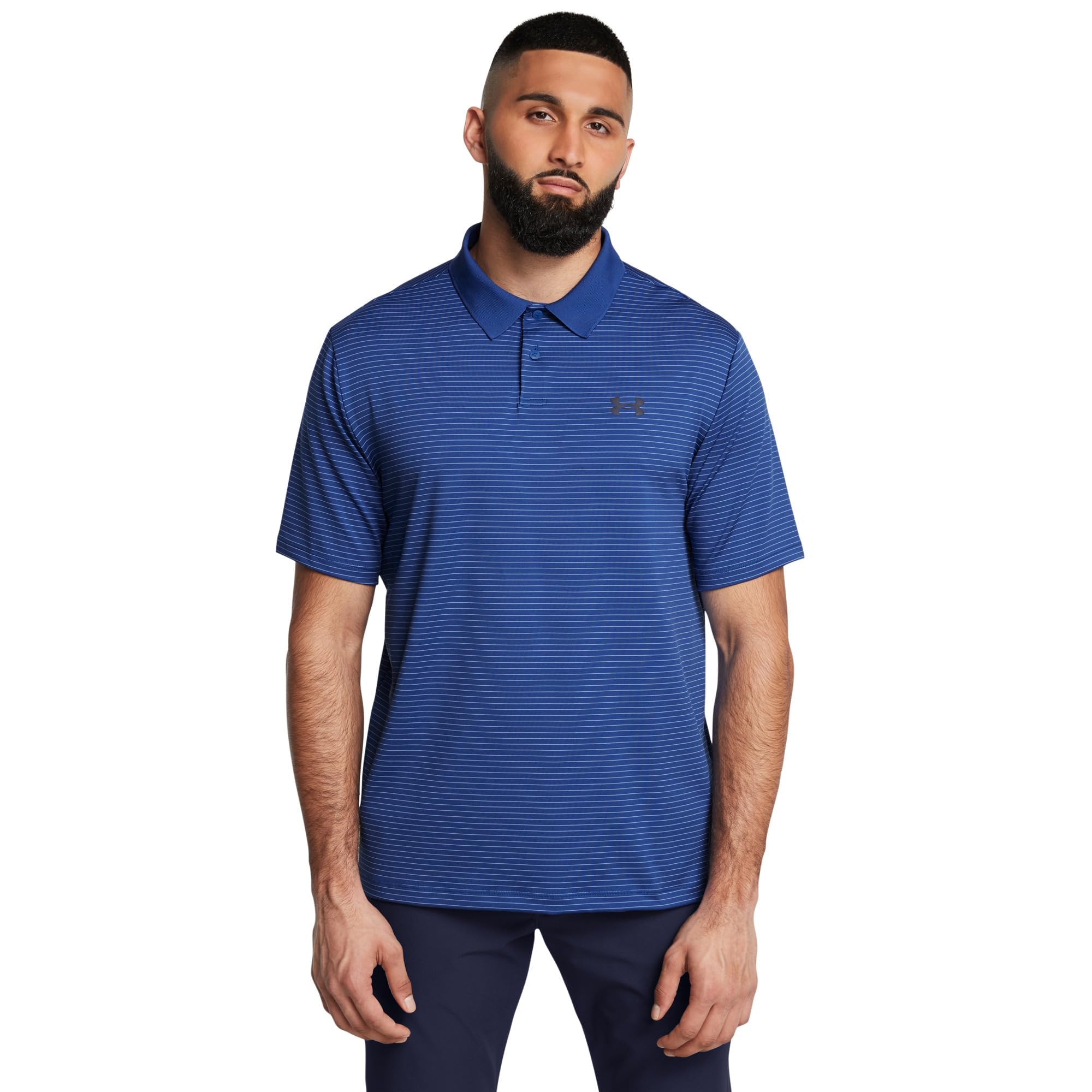 Under Armour Men's Tech Blue/Horizon Blue/Midnight Navy Performance 3.0 Novelty Polo