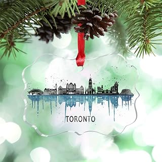 Canada Toronto City Skyline Christmas Tree Decorations City Landmarks Christmas Ornaments 2024 Funny Acrylic Country City Souvenir Keepsake Gifts for Holiday Wedding Birthday