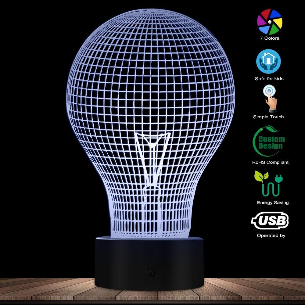 Bombilla Iluminación novedosa Lámpara eléctrica Tecnología anticuada Creatividad Luz nocturna brillante Lámpara de mesa de bajo consumo con colores Señales luminosas intercambiables Regalos para ami
