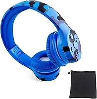 Vista 28 de Auriculares inalámbricos para niños, auriculares Bluetooth para niños pequeños, con aislamiento sobre la oreja, auriculares plegables con micrófono