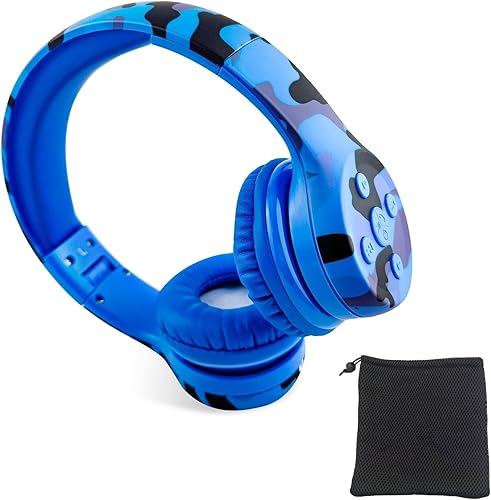 Miniatura 28 de Auriculares inalámbricos para niños, auriculares Bluetooth para niños pequeños, con aislamiento sobre la oreja, auriculares plegables con micrófono