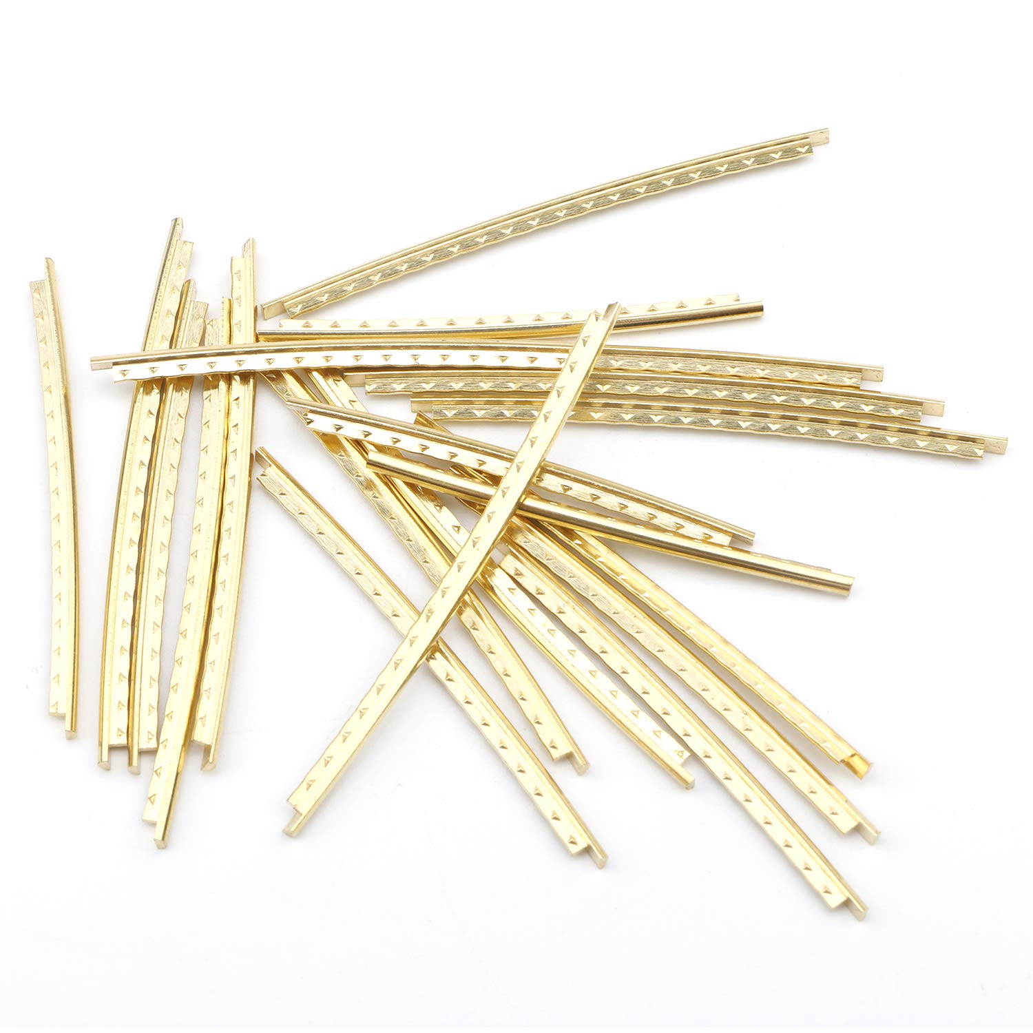 Swhmc Guitar Fret Wires 20Pcs Set 2.0mm Width Copper Bass Fingerboard Gold Tone for Classical Acoustic Guitars Gold