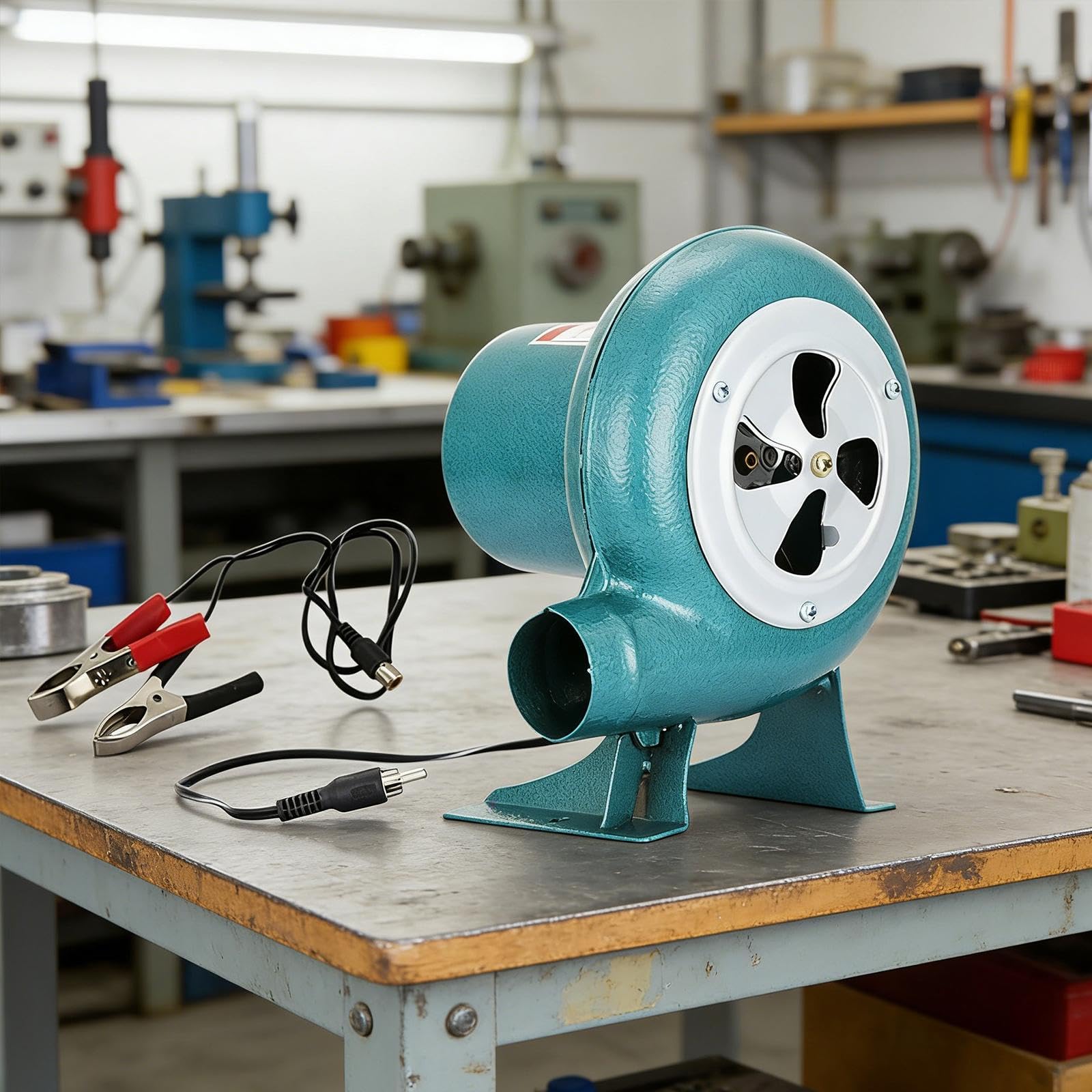 Electric Air Blower Ventilatore Portatile Barbecue con Cavo di 50cm E Clip Batteria Adatto per Cucina all’Aperto Campeggio Barbecue, 80w
