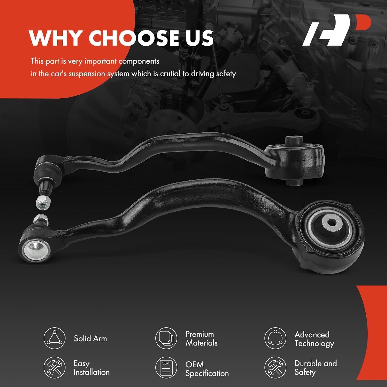 A-Premium 2 x Front Lower Forward Control Arm, with Ball Joint & Bushing, Compatible with Land Rover Range Rover 2013-2018, Discovery 2017-2018, Range Rover Sport 2014-2017