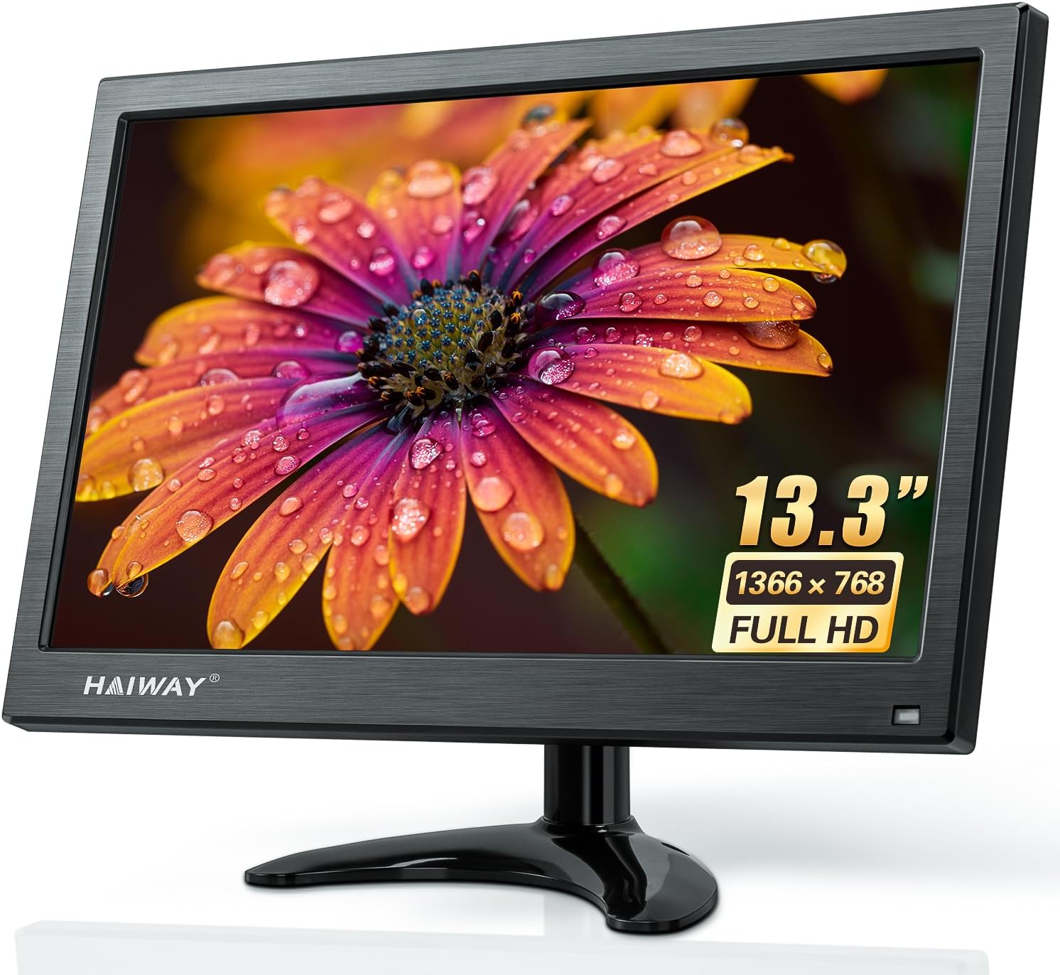Haiway 13.3 inch Security Monitor 1366x768 CCTV Monitor Small HDMI Monitors