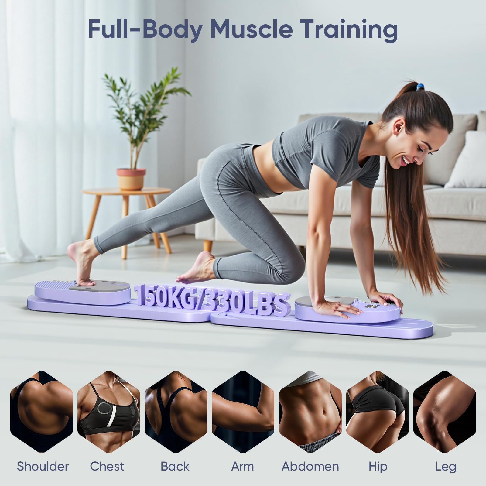 Planche de Pilates Split, LED Reformer Pilates Machine for a Complete Body Workout, Multifunctional Device for Abdominals and Muscle Strengthening at Home