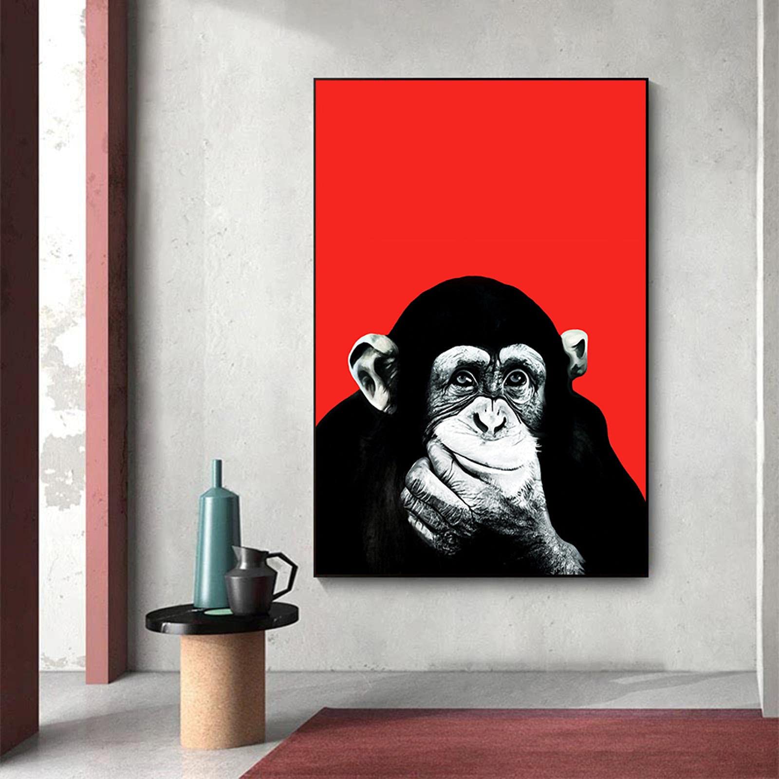 Affiche singe drôle tableau abstrait moderne décoration murale 60x90