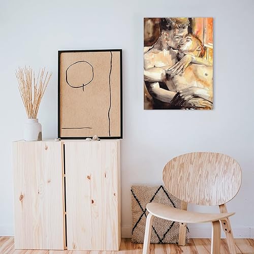 Miniatura 7 de Póster de hombre gay, pintura al óleo abstracta, póster de personaje masculino, póster de hombre besándose, lienzo, pósteres artísticos, cuadros,