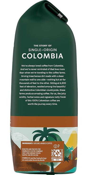 Starbucks Colombia Ground Coffee, 12 oz