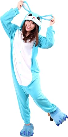 Honeystore Unisex Warm Sleepwear Adult Cosplay Rabbit Pajamas Costume Homewear