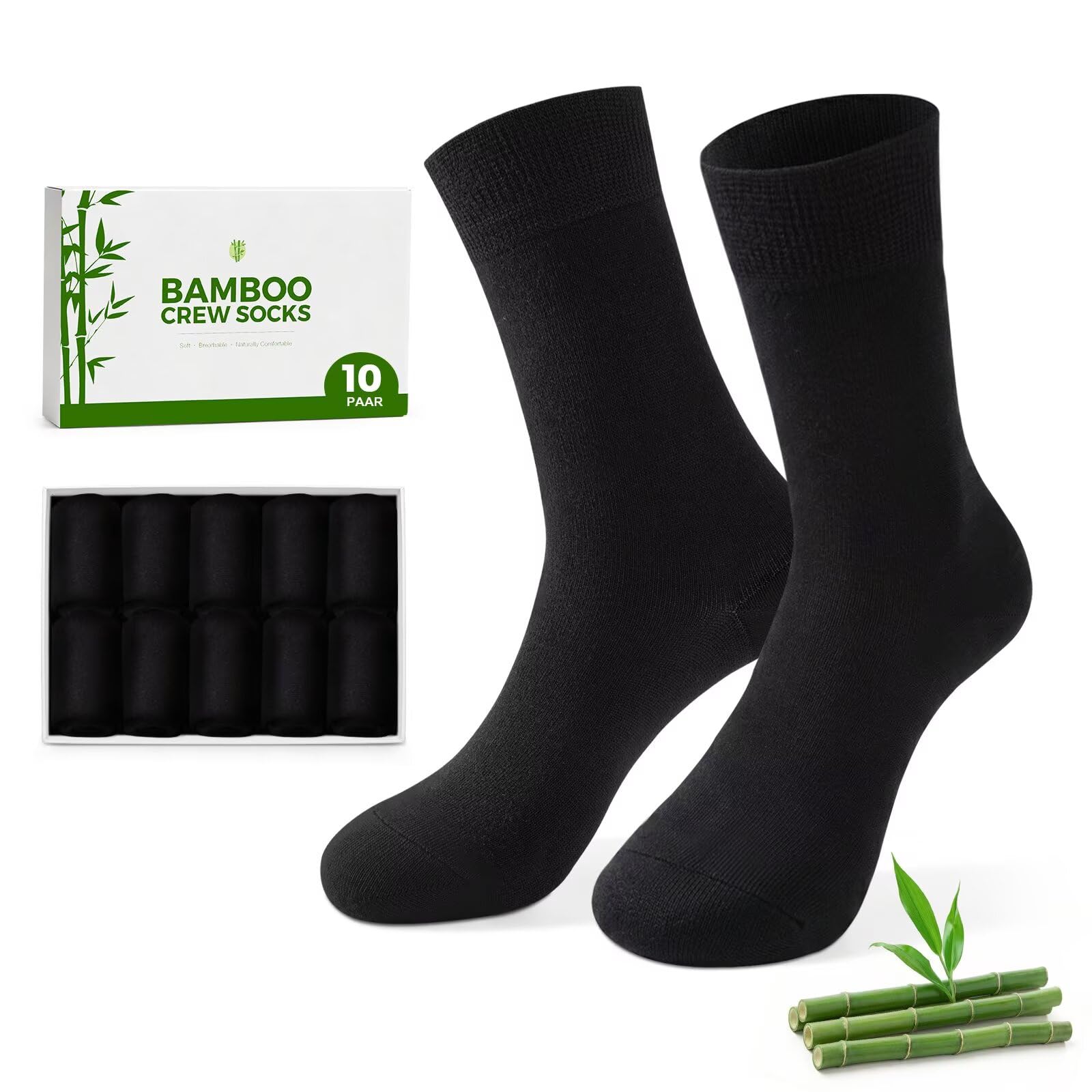 TUUHAW 10 Paar Bambus Socken Herren Damen Atmungsaktive Anzugsocken | Anti Schweiß Bambusviskose Socken, Superweich Strümpfe