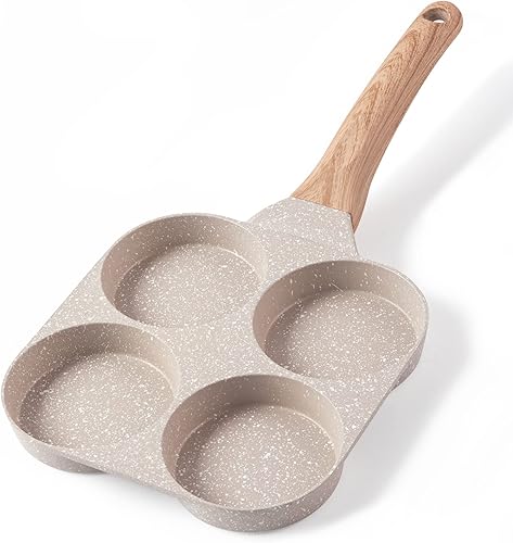 CAROTE Sartén para tortillas, sartén antiadherente de granito para tortilla de 4 tazas, sartén para panqueques y olla de huevos saludable, adecuada