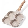 CAROTE Egg Pan Omelette Pan, 4-Cup Nonstick Granite Omelette Skillet - Pancake Pan and Healthy Egg Cooker Suitable for Gas Stove & Induction Cookware