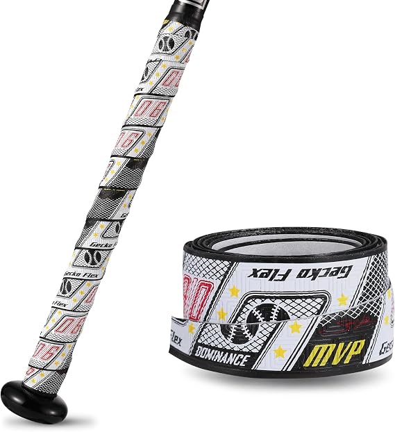 1.1mm Bat Grip Tape, Greek Key Double-Stamping Textured, Baseball & Softball Bat Tape for All-Weather Performance, Non-Slip, Precut for Easy Install