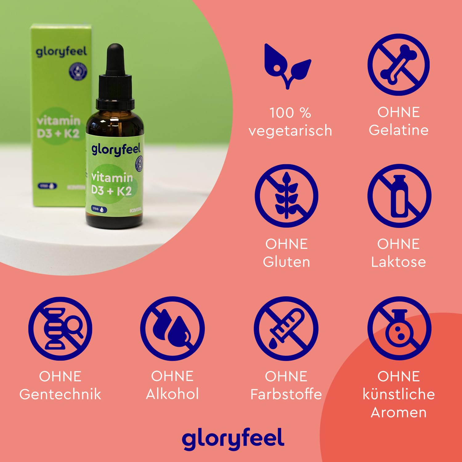 Vitamin D3 K2 (50ml) 1700 Tropfen - Markenrohstoff K2VITAL® - 99,7+% All-Trans - Vitamin D3 + Vitamin K2 MK7 - laborgeprüft & in Deutschland entwickelt