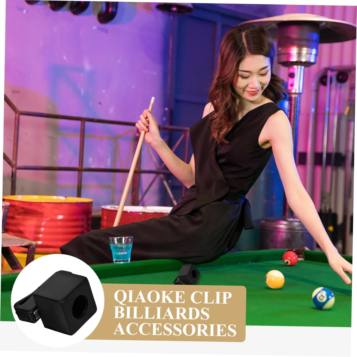 Totority Pool Cue Chalk Clamp Snooker Chalk Clamp Billiard Holder Tip Pool Table Accessories Kit