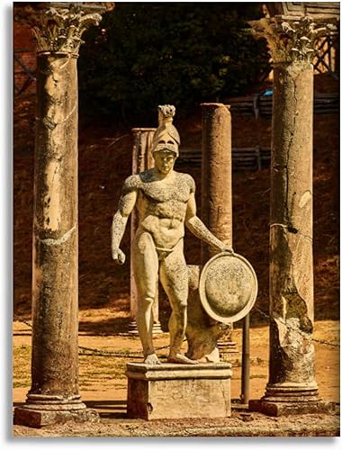 Arte de pared de baño, imágenes de baño para pared, arte de pared, estatua de Dios romano de Marte Ares Tivoli, Italia Adriano, Villa de Adriano,
