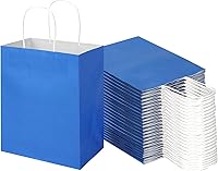 Vista 10 de Toovip Paquete de 100 Bolsas de Papel Kraft Verde Hierba Medianas de 8 x 4.75 x 10 Pulgadas con Asas a Granel, Bolsas de Envolver Regalos