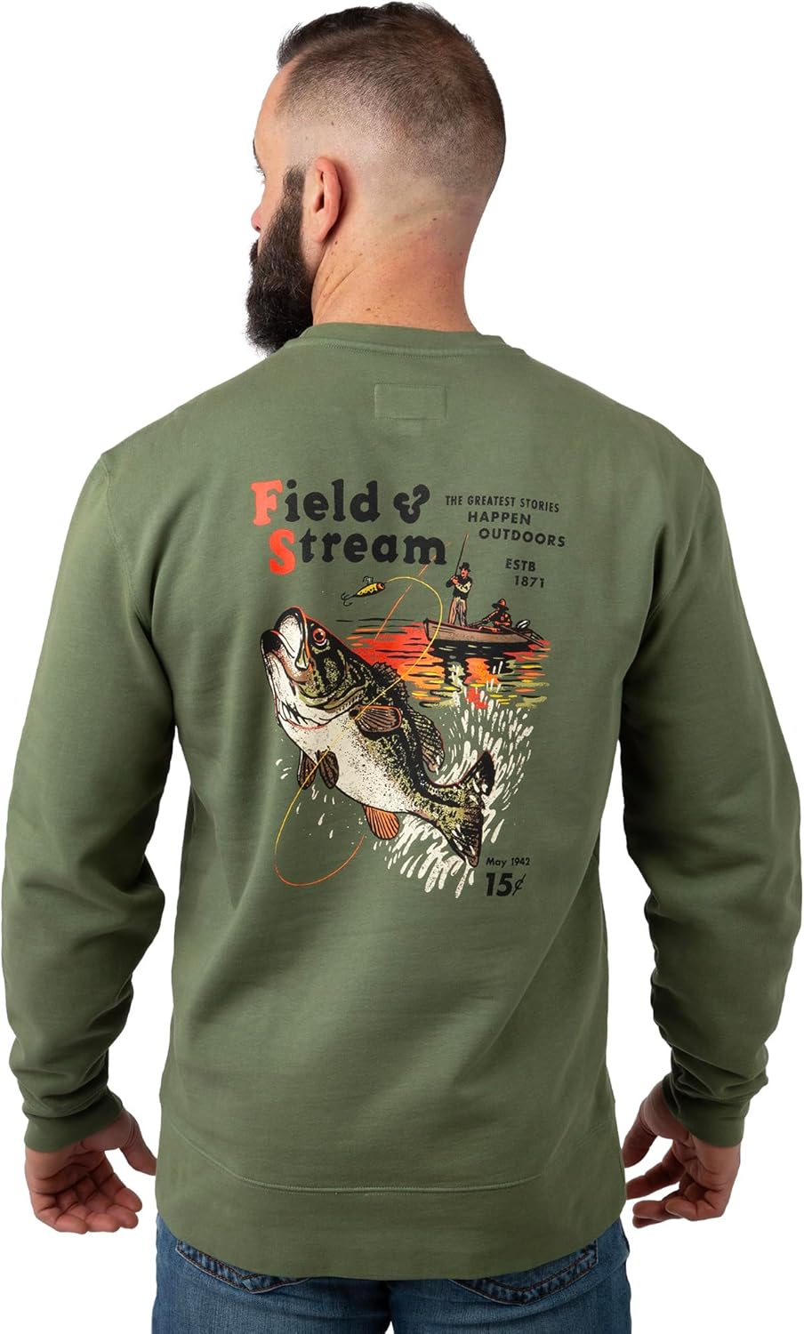 Field & Stream mens Backstrap Crew Sweatshirt