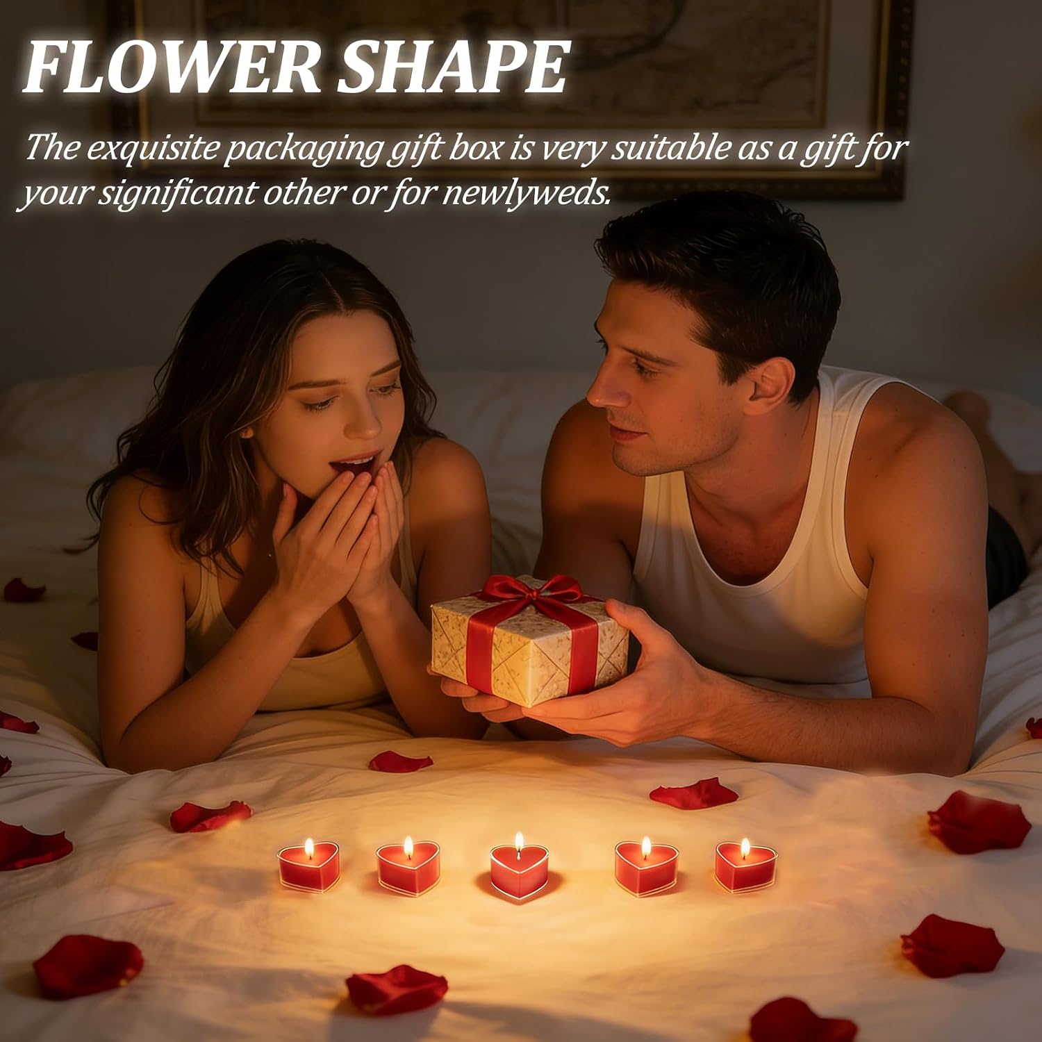 12PCS Low Temperature Candles, Low Heat Body Safe Candles Wax Play, Romantic Wax Play Candles, Heart Shaped Scented Candle for Couples(Heart, Red)