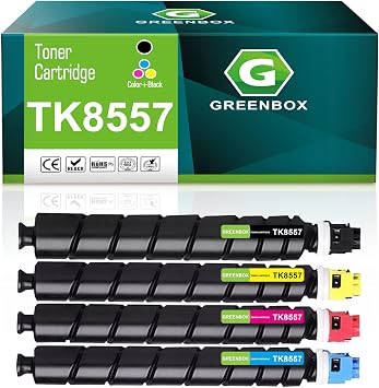 GREENBOX TK-8557 TK8557 Toner TK-8557K TK-8557C TK-8557M TK-8557Y Toner Cartridge Compatible for Kyocera TASKalfa 5054ci 6054ci 7054ci Printer 40K Pages 4-Color Set for TK 8557 Toner Cartridge