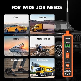 Power Circuit Probe Tester Kit, 6V-24V DC Test Light, Circuit Tester | Automotive Car Short Finder, Component Activation, Polarity Identify, Overload Protection, Voltage Tester 0.3v-80v