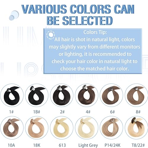 Miniatura 4 de Neitsi Extensiones de cabello humano con punta en U, extensiones de cabello humano real natural con punta en U, extensiones de cabello humano con