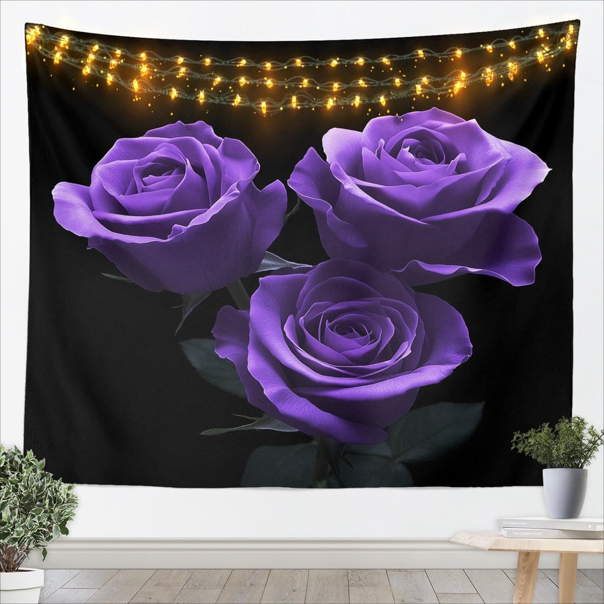 Feelyou Rose Wall Hanging Blooming Blue Flame Flowers Wall Blanket Kids Boys Girls Teen Abstract Rose Floral Bouquet Tapestry Romantic Art for Bedroom Living Room Bright Room Decor Xlarge 70x92