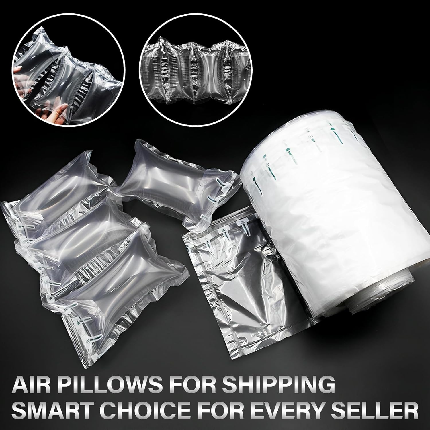 300 Pieces Air Pillows for Shipping Inflatable Packaging Air Bags Packing Supplies for Shipping and Moving Packing Cushion Materials Purse Stuffers for Shape, 4.7 x 7.87 Inches