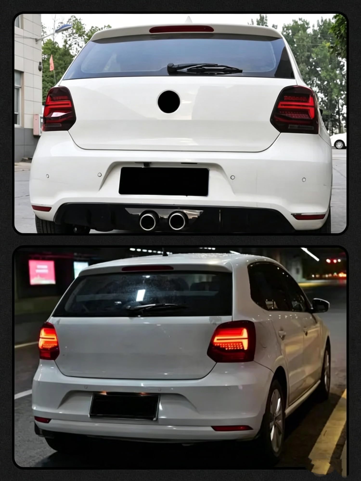 Ulepszone Zestawy Lamp Tyłowych Samochodu Lampki Migające Lampki Jazdy Dla VW Dla Polo 2010 2011 2012 2013 2014 2015 2016 2017(Red A pair)