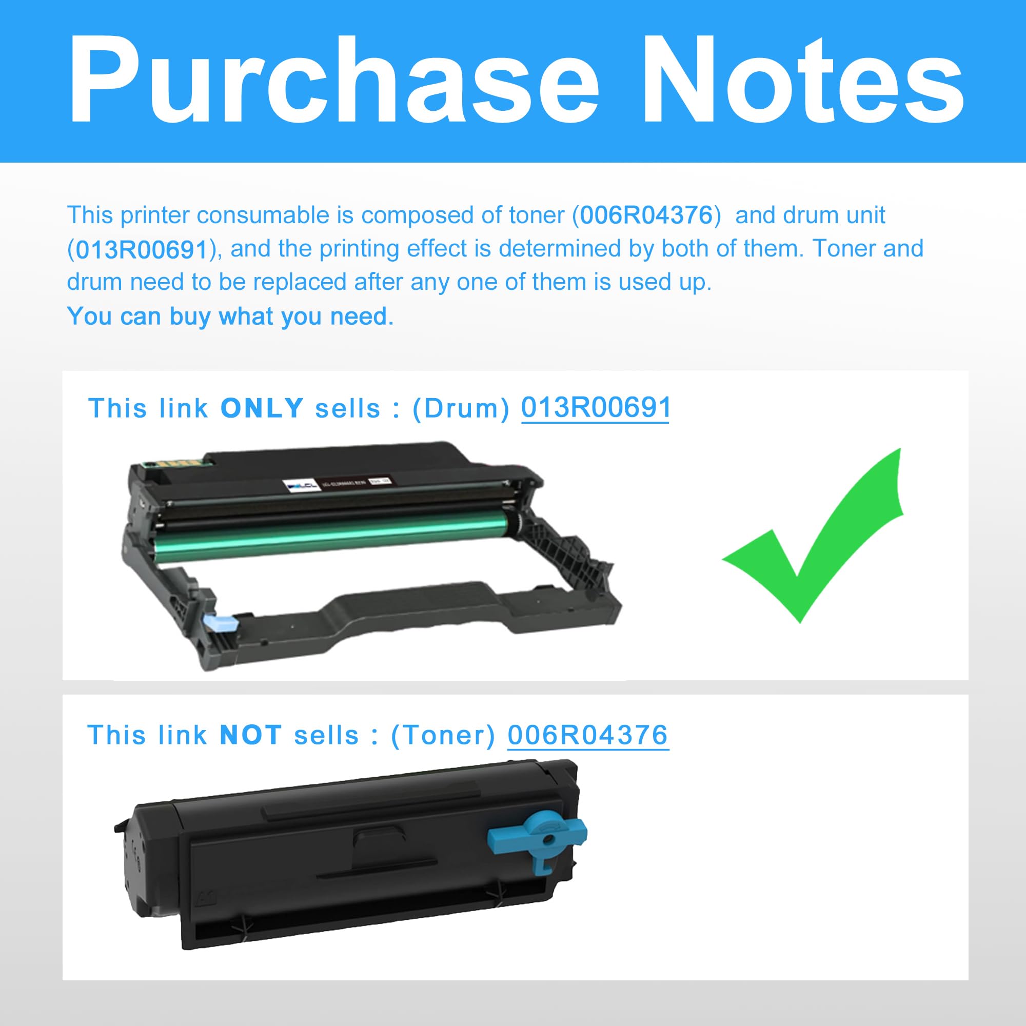 LCL Compatibile Tamburo 013R00691 Drum B225 B230 B235 (1 Pack) Sostituzione per Xerox B225 B230 B235 B225DNI B230DNI B235DNI Printers