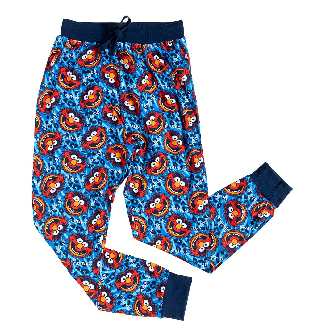 Tdp Textiles Blue Muppets Animal Cuffed Lounge Pants