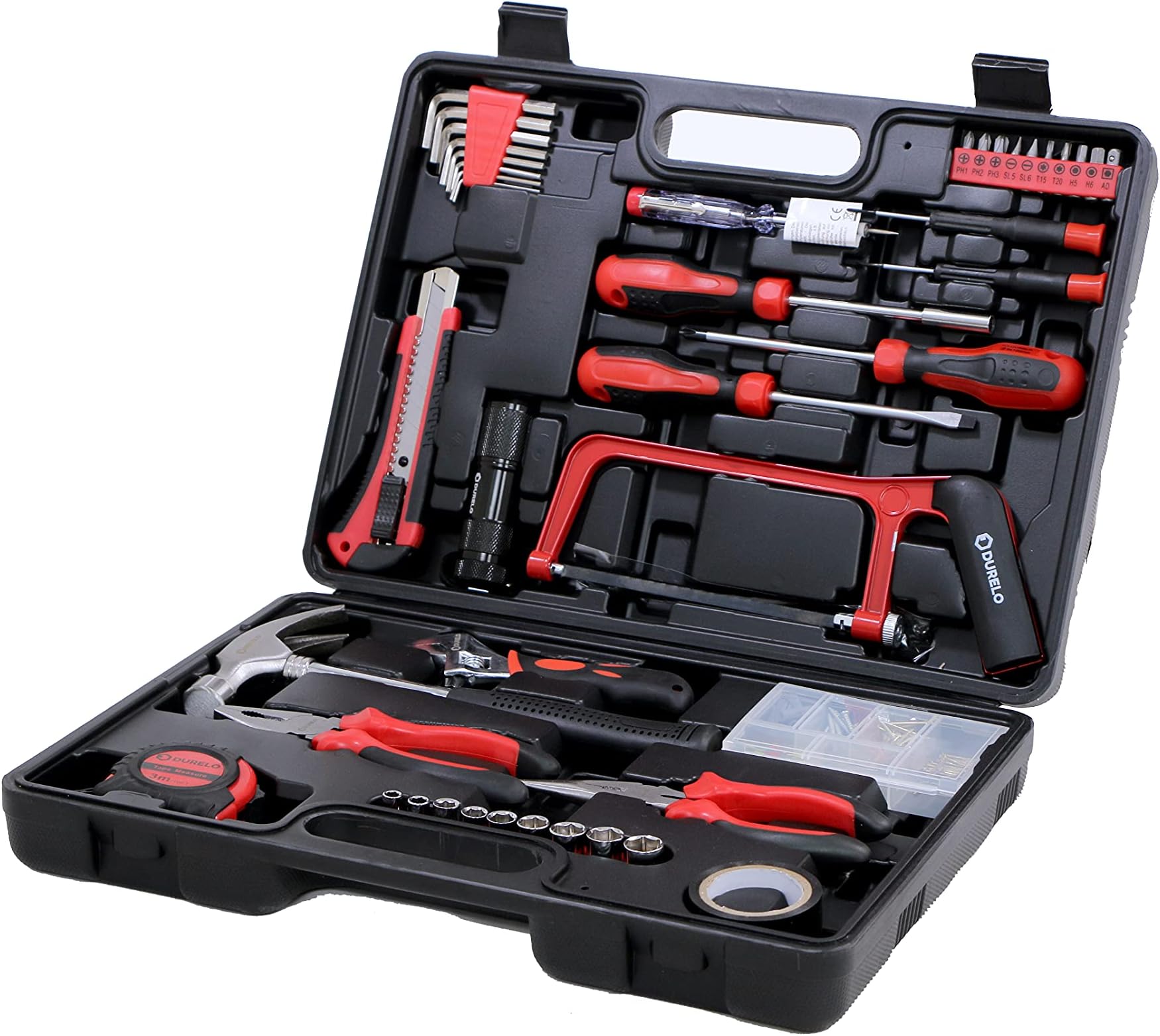 DURELOHTK-126 Hand Tool Kit (Red, 126 Pieces)