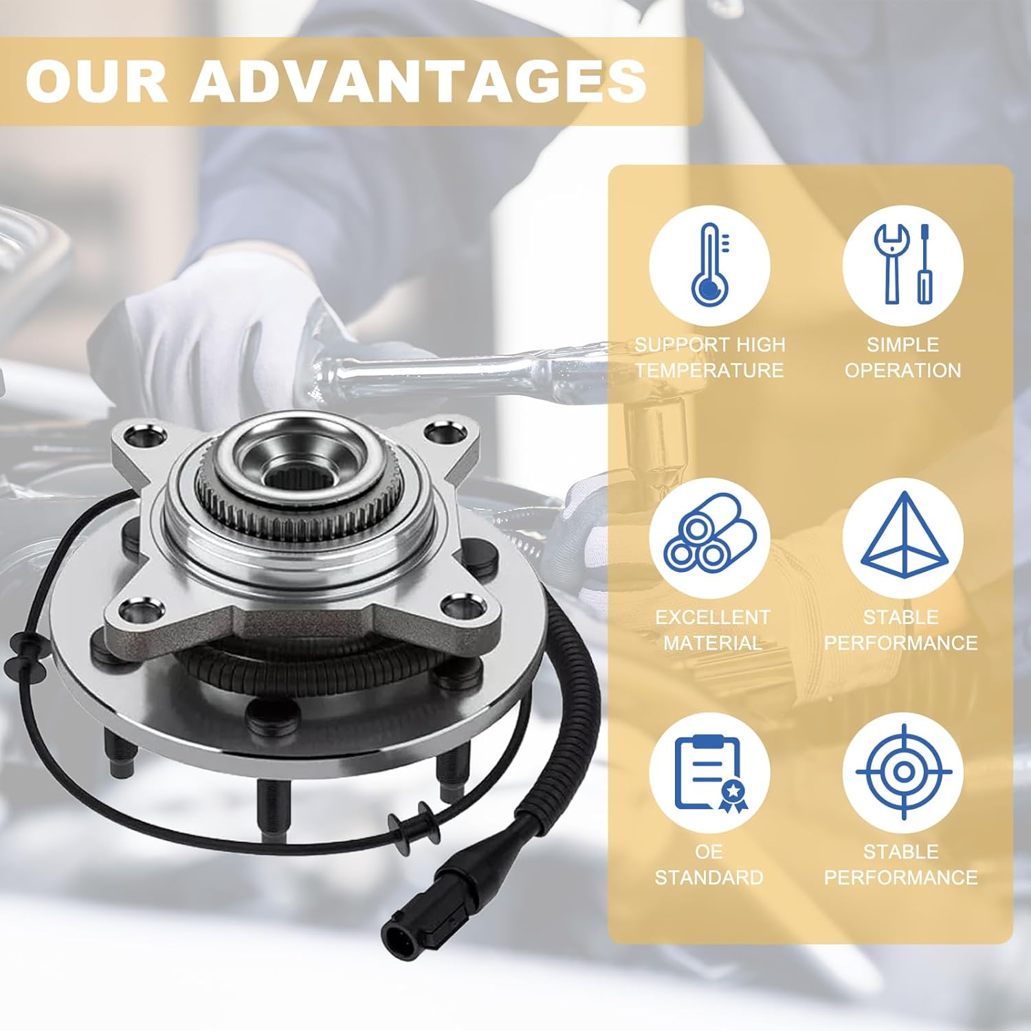 515079 Pair 2 Front Wheel Hub & Bearing Assembly for 2005-2008 Ford F-150, 2006-2008 Lincoln Mark LT (4WD; 6 Stud)